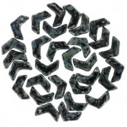 Chevron Duo Beads 10x4mm - Jet picasso